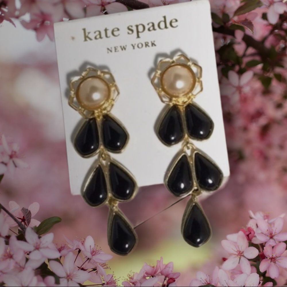 (REDUCED) NWOT KATE SPADE PEARL STUD EARRINGS 2’’ DANGLE - Picture 2 of 7